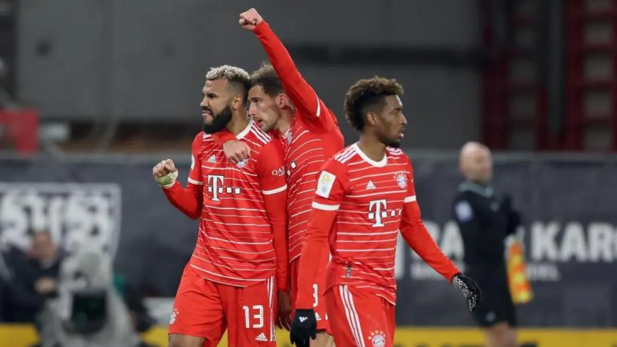 Bayern München kalahkan VfB Stuttgart  dengan skor 4-2 pada laga pekan ke-30 di Allianz Arena, Minggu (19/4).(welt.de)
