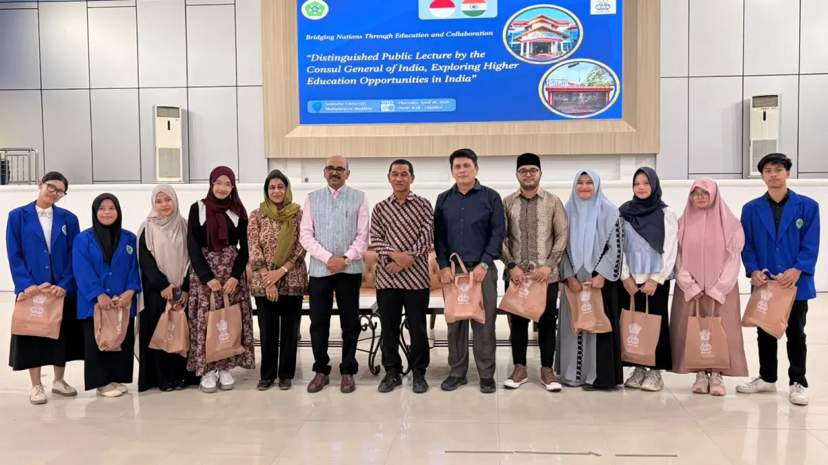 Konsul Jenderal India di Medan, Ravi Shanker Goel saat mengunjungi Universitas Samudra (Unsam)&nbsp; Langsa, Aceh pada 16 April 2026. (dok : Konsulat Jenderal India di Medan)