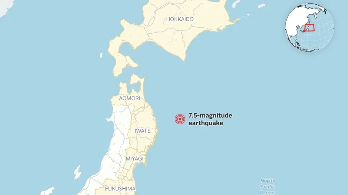 Peta wilayah Jepang Utara. (AP Digital Embed)