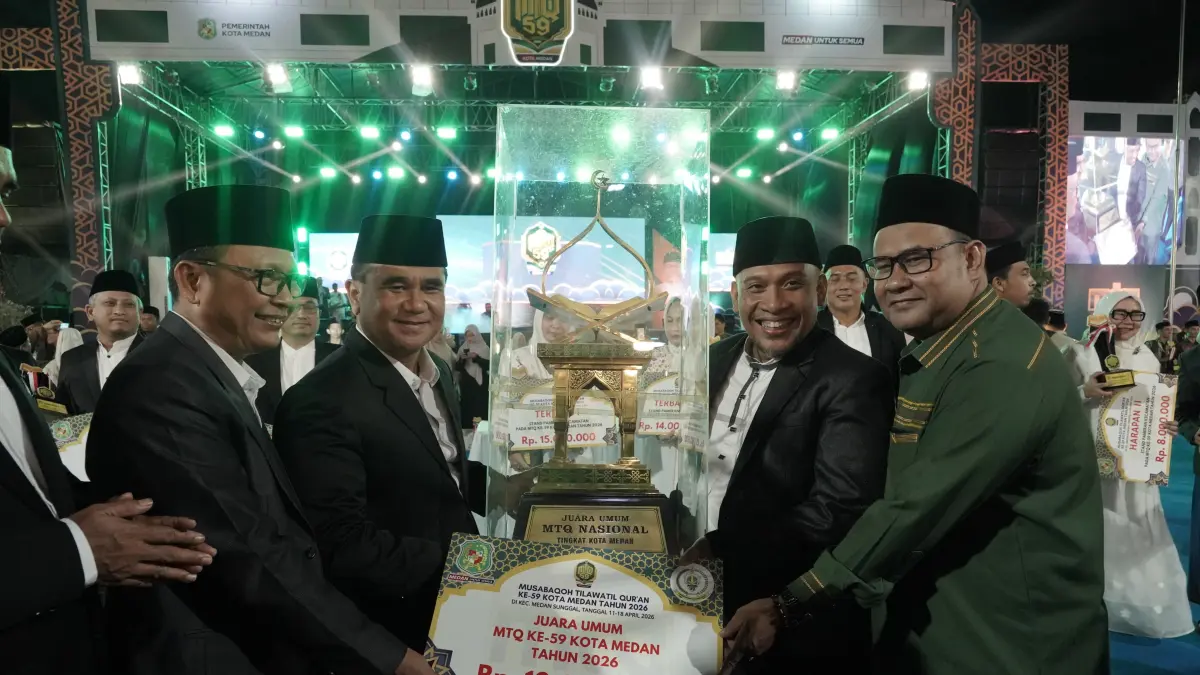 UMUM: Kecamatan Medan Selayang berhasil meraih gelar Juara Umum pada MTQ ke- 59 Tingkat Medan. Ini gelar ketiga kali berturut. (Dok: istimewa)