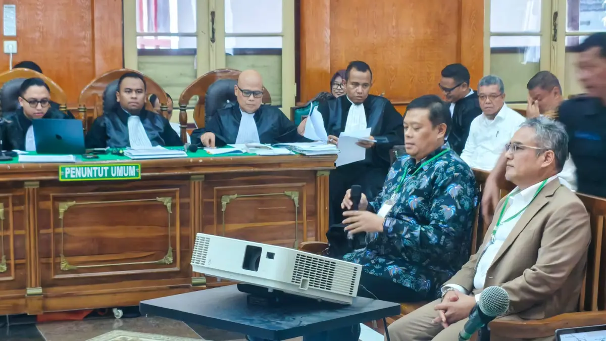 SAKSI: Dua saksi ahli dihadirkan memberikan keterangan terkait perkara pengalihan aset PTPN II, Senin (20/4/2026). (Dok: istimewa)
