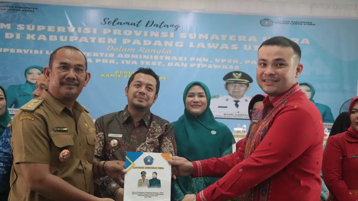 Pemerintah Kabupaten Paluta menerima kunjungan Tim Supervisi TP PKK Provinsi Sumatera Utara, dalam rangka evaluasi dan pembinaan berbagai program unggulan tahun 2026. (Istimewa/Sumut Pos)
