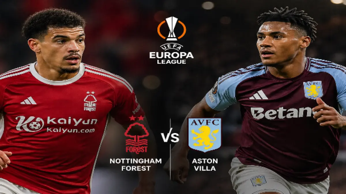 SESAMA BRITANIA: Gelandang Nottingham Forest Morgan Gibbs-White (foto atas) dan striker Aston Villa Ollie Watkins bakal berhadapan dalam first leg semifinal Liga Europa di City Ground, Nottinghamshire, dini hari nanti (1/5). (chatgpt)