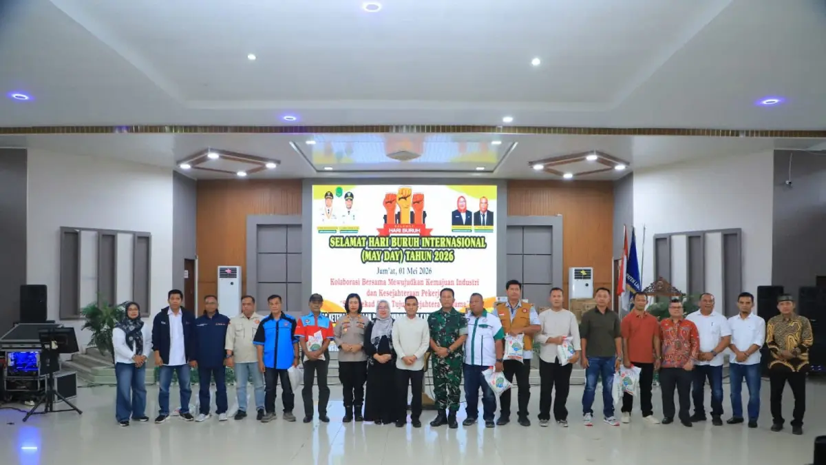  Peringatan May Day, Pemkab Labura dorong sinergi harmonis bersama buruh. ( Asri Tarigan/Sumut Pos )
