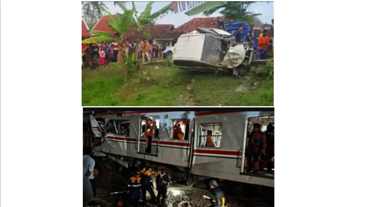 KA Agro Bromo Anggrek kembali alami kecelakaan di Grobongan, Jumat (1/5/2026). (Dok: jawapos.com)