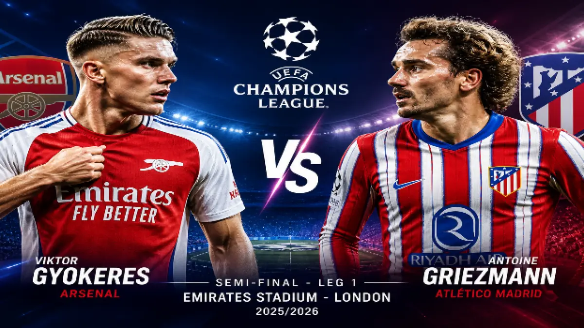 Arsenal akan menjamu Atletico Madrid pada leg kedua semifinal Liga Champions UEFA di Stadion Emirates, dini hari nanti. (chatgpt)