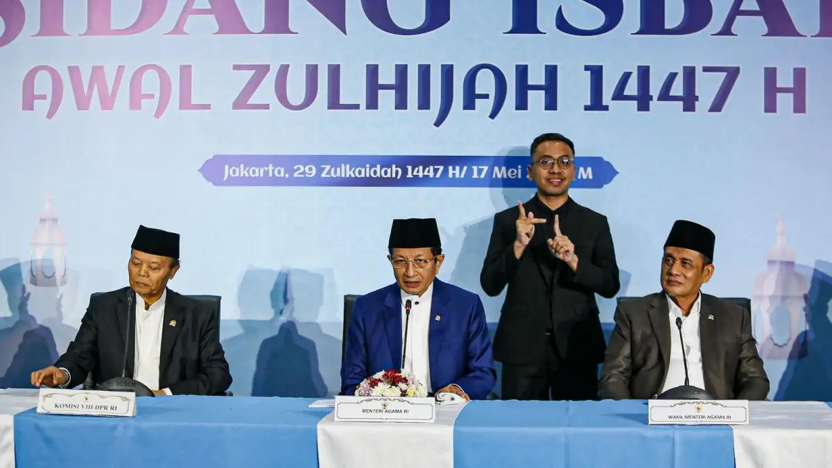 IDUL ADHA: Sidang isbat penetapan 1 Zulhijah 1447  hijriah di kantor Kemenag Jakarta. (Salman Toyib/ Jawa Pos).