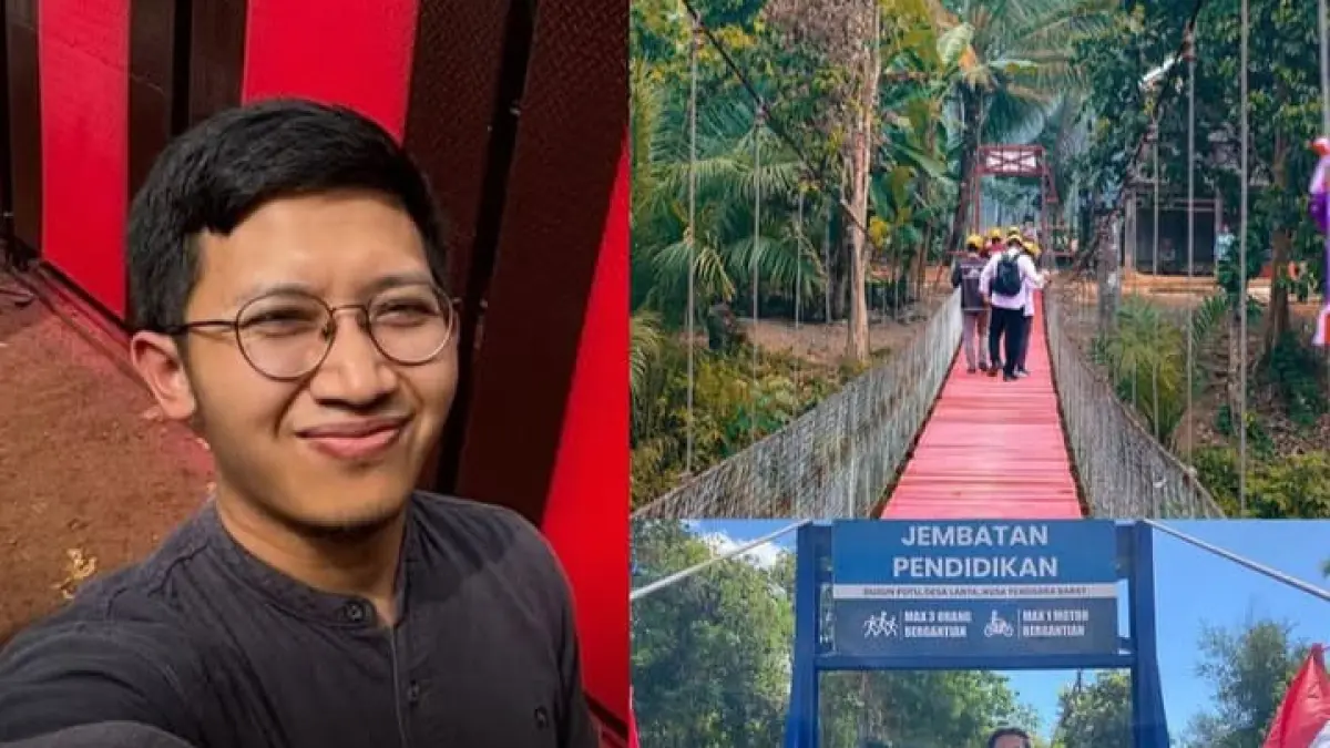 Wafiq, pemuda asal Temanggung, Jawa Tengah yang berhasil bangun jembatan. (Instagram @pandemictalks)