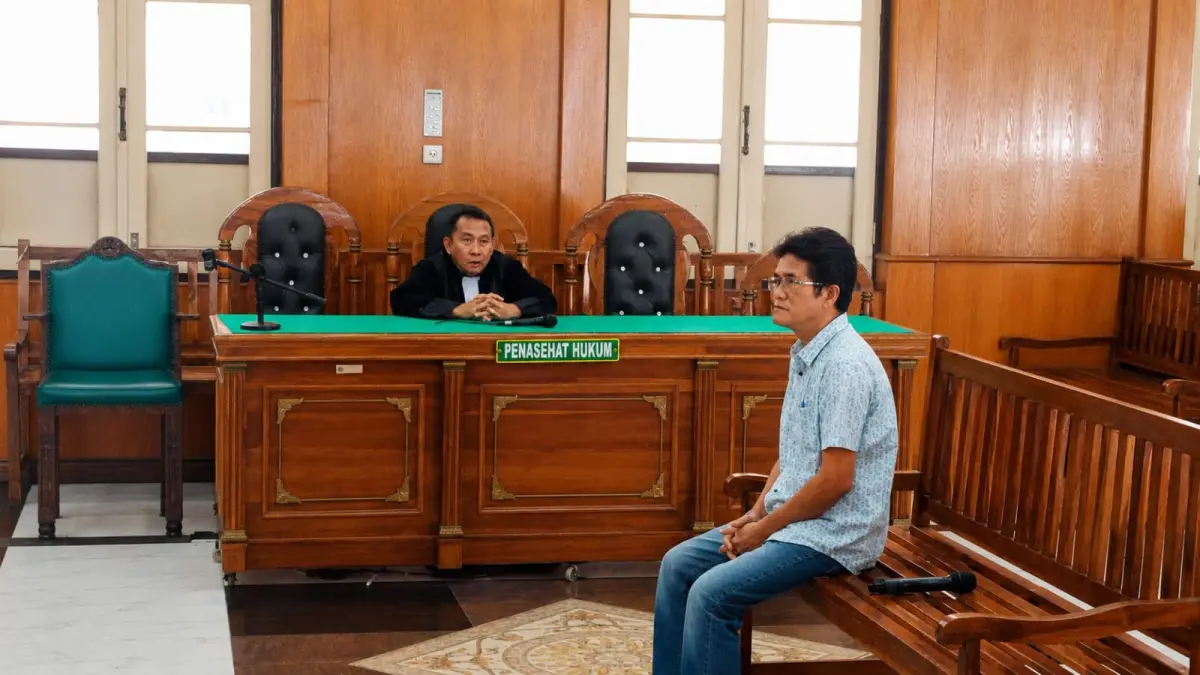 TIPIKOR: Mantan Kadis BPBD Kota Tebingtinggi, Wahid Sitorus menjalani sidang tuntutan di Pengadilan Tipikor Medan, Senin (25/5/2026). (Dok: Gusman/Sumut Pos)

