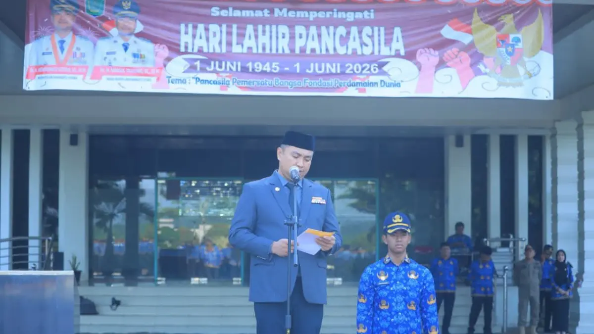  Bupati Hendri Yanto Sitorus Pimpin Upacara Peringatan Hari Lahir Pancasila 2026.(Asri Tarigan/Sumut Pos )