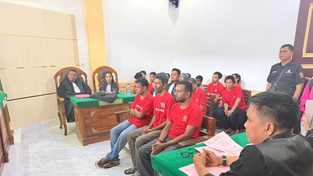 SIDANG: Tiga WNA Sri Lanka menjalani sidang dakwaan di PN Medan, Rabu (3/6/2026). (Dok: Gusman/Sumut Pos)

