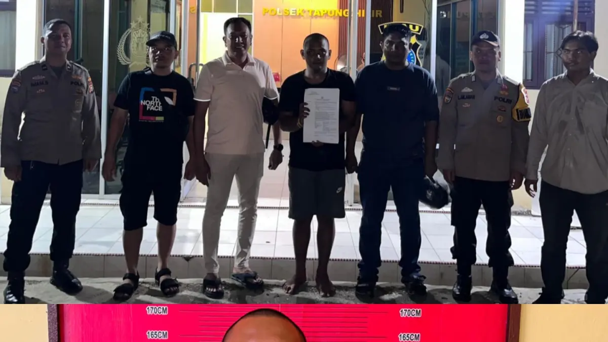 TERSANGKA: Polsek Dolokmasihul berhasil mengamankan tersangka Ridho Prayoga, Jumat (5/6). ( Dok : Polsek Dolmas)

