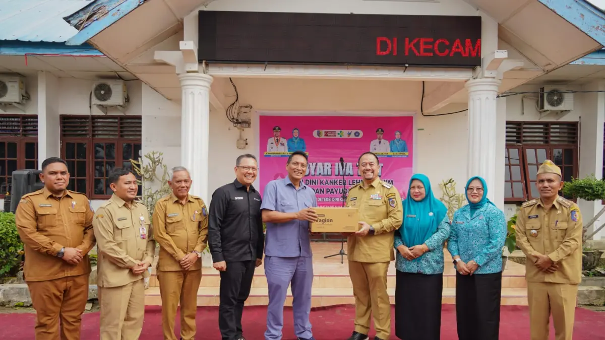 Bupati Batu Bara Dr. H. Baharuddin Siagian, S.H.,M.Si., saat hadiri  Gerakan Pencegahan dan Deteksi Dini Kanker pada Perempuan Indonesia, Kecamatan Sei Suka, Selasa (9/6/2026). (Foto.Komimfo Batubara/Sumut Pos)