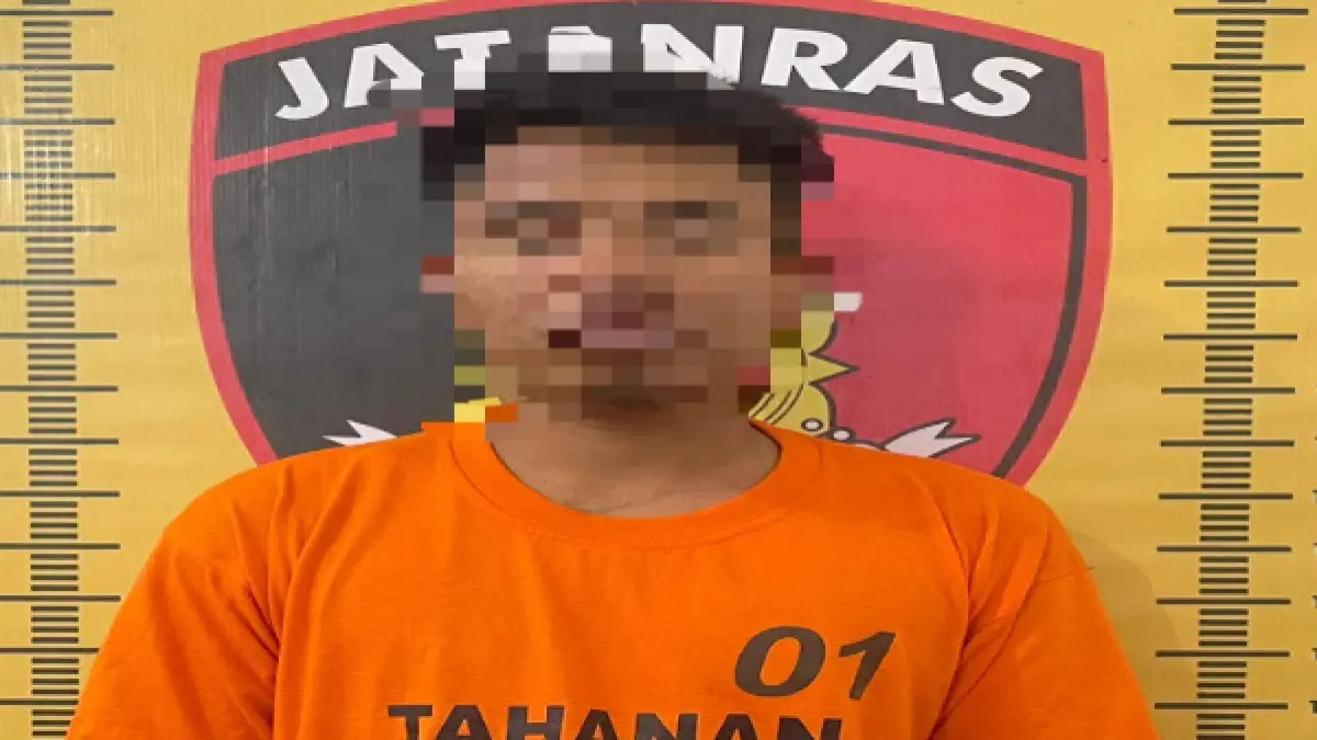  YA alias Yogi Arman saat di amankan  di Satreskrim Polres Sergai. (Humas Polres Sergai/Sumut Pos)