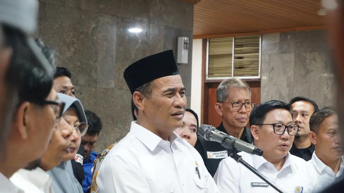 Mentan Amran usai dialog bersama peternak di Kantor Pusat Kementerian Pertanian (Kementan), Jakarta, Selasa (9/6/2026). (Foto : Kementan)