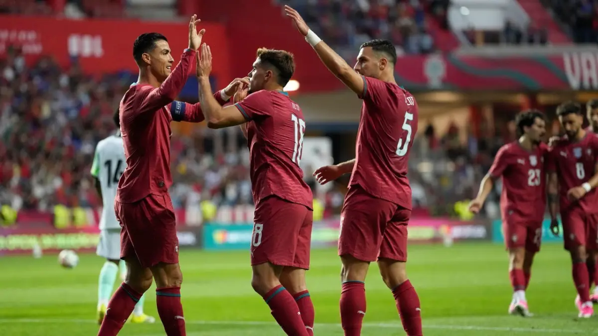 Cristiano Ronaldo gagal memanfaatkan empat peluang emas saat Portugal menang 2-1 atas Nigeria dalam uji coba terakhir jelang Piala Dunia 2026.(Dok listasbalikpapan)