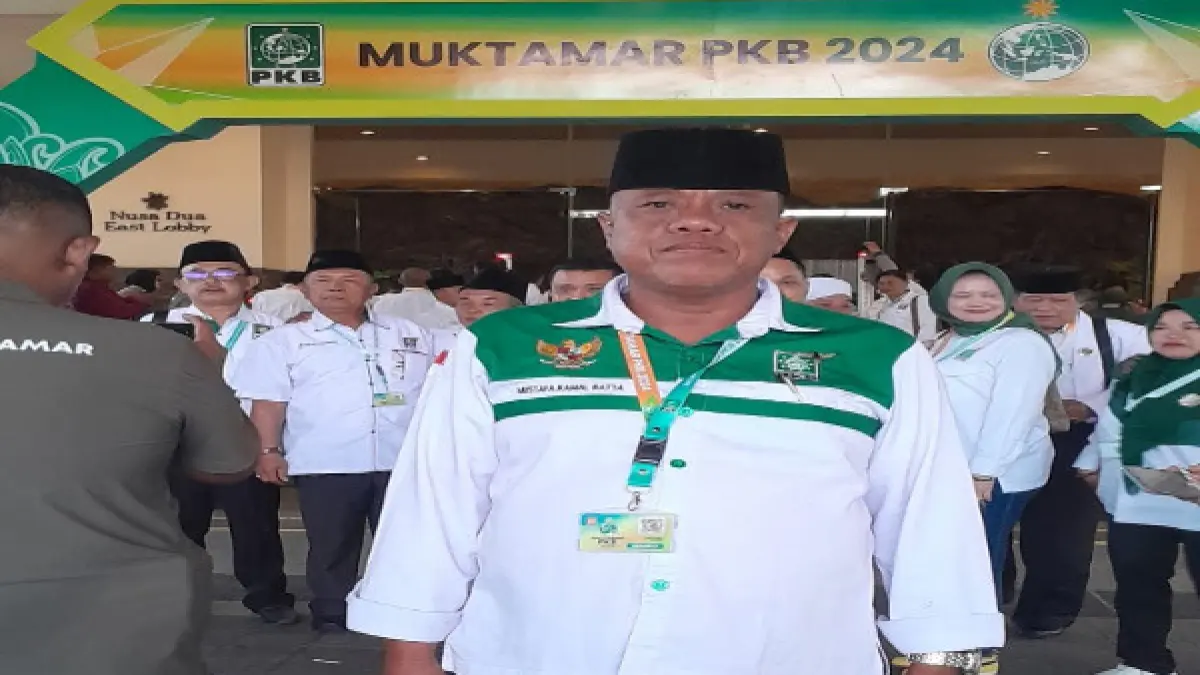 Mustafa Kamal Ratta kembali dipercaya memimpin DPC PKB Batu Bara setelah dinyatakan lolos Uji Kelayakan dan Kepatutan yang digelar DPP PKB, di Hotel Grand Antares Medan, Sabtu (9/5/2026). (Liberti H Haloho/Sumut Pos)
