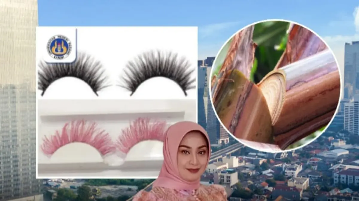 dosen Universitas Negeri Padang (UNP), Vivi Efrianova, yang berhasil menciptakan bulu mata palsu dari serat pelepah batang pisang kepok.(Instagram @pandemictalks)