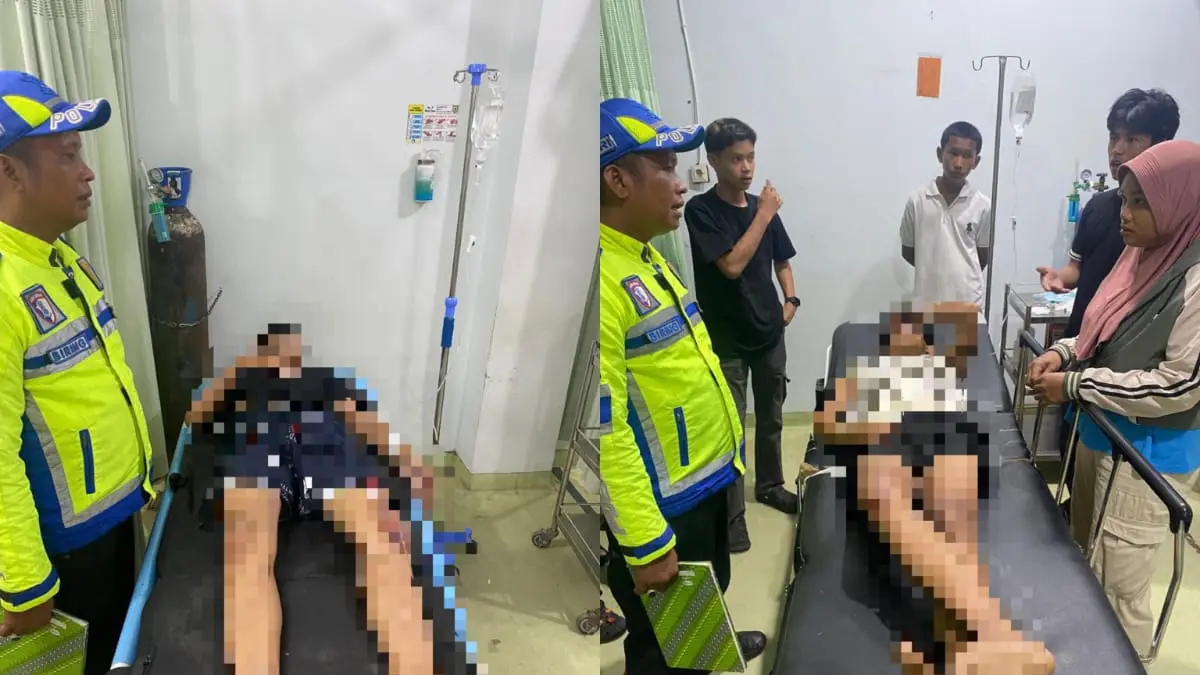  Empat pengendara sepeda motor  dilarikan ke rumah sakit usai adu kambing. ( Dok Humas Polres Sergai)
