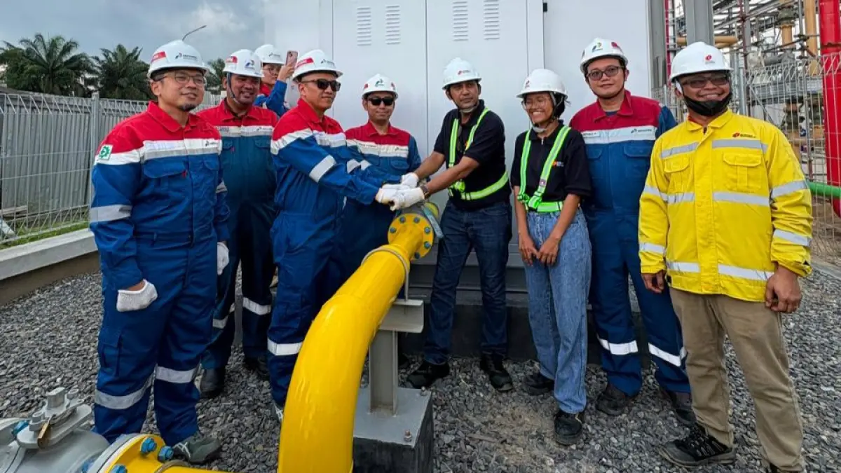 GAS IN: PTGN (anak perusahaan Pertagas) saat Gas In di PT Guthrie International Sei Mangkei Refinery (GISMR), Sei Mangke. (Dok: Pertagas)

