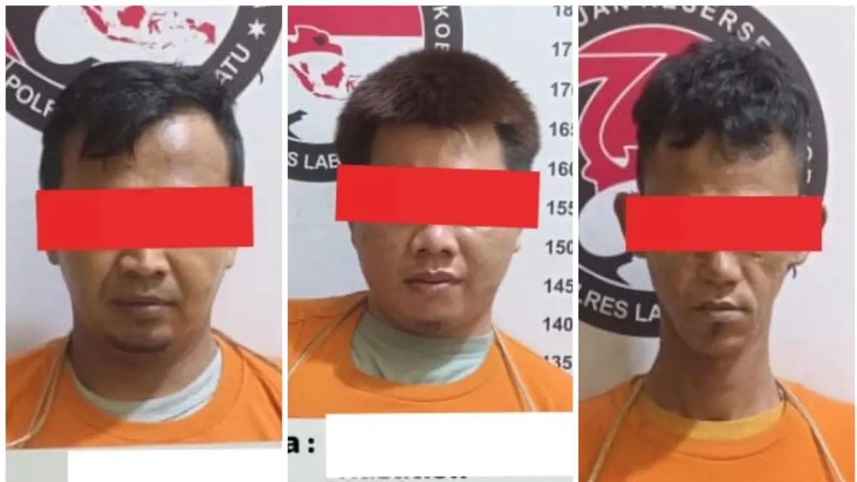 VAPE: Ketiga Terduga pelaku pengedar narkotika jenis sabu dan vape yakuza di Lapas Labuhan Bilik. (Dok: Polres Labuhanbatu)
