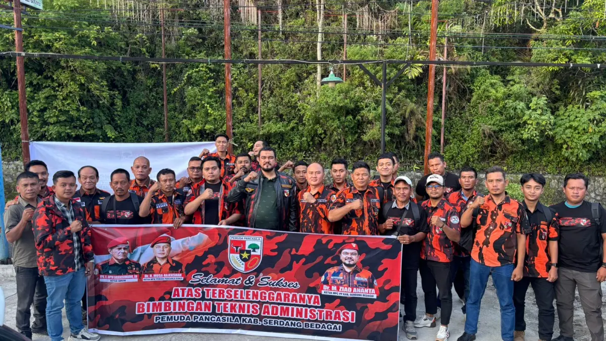 Kader Pemuda Pancasila Kabupaten Serdang Bedagai mengikuti Bimbingan Teknis (Bimtek) di Parapat, Danau Toba ( 24/06).(Fadly/Sumut Pos)