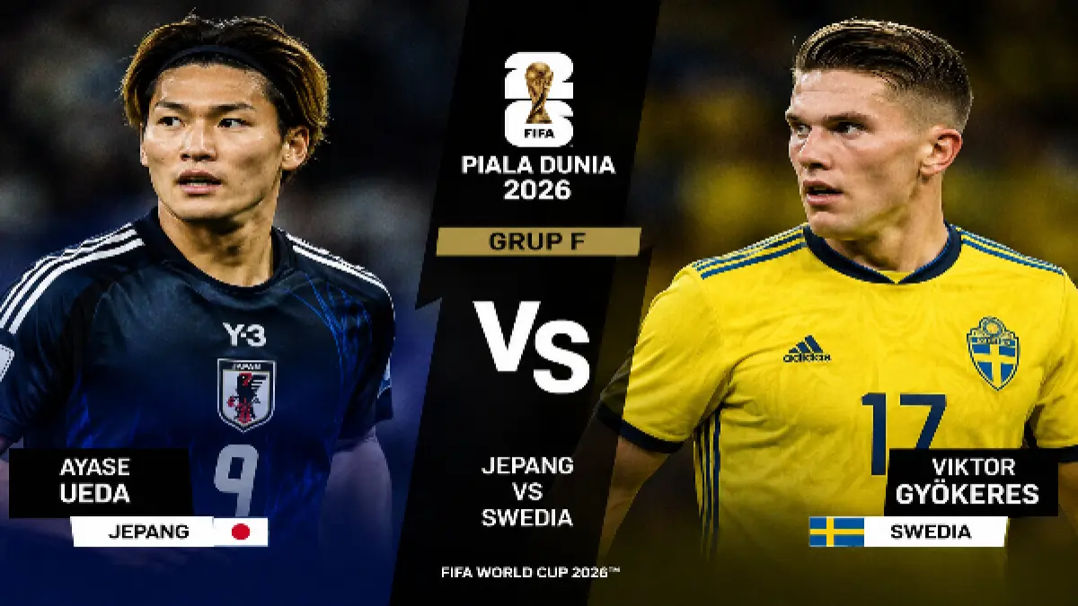 Striker Jepang Ayase Ueda, dan penyerang Swedia Viktor Gyokeres berambisi membawa tim masing-masing finis sebagai juara grup F di Piala Dunia 2026. (chatGpt)