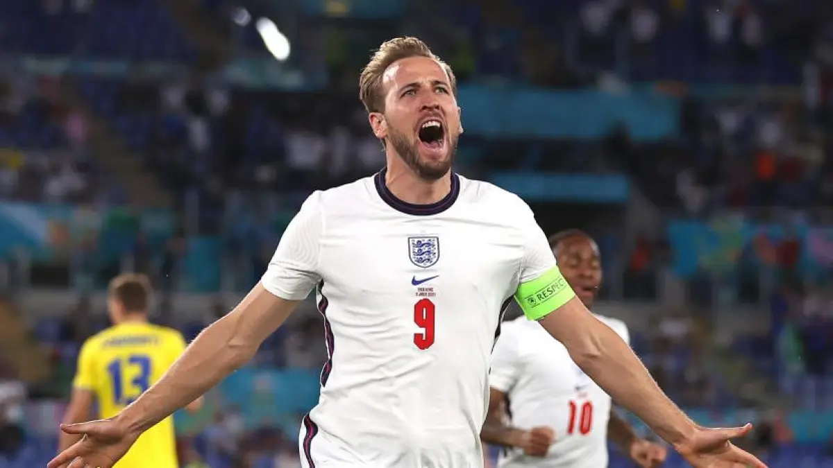 Kapten Timnas Inggri, Harry Kane. (republika)
