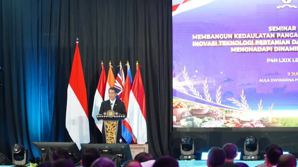 Mentan Amran saat menjadi pembicara pada Seminar Nasional Lemhanas RI di Jakarta, Kamis (2/7/2026). (Foto : Kementan)