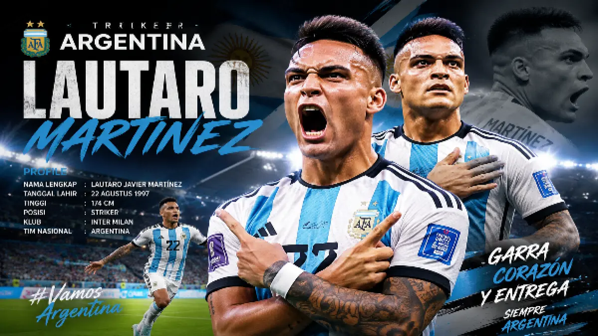 Striker Argentina Lautaro Martinez memiliki kesempatan menambah koleksi golnya di Piala Dunia 2026 saat menghadapi Tanjung Verde di Hard Rock Stadium, Miami Gardens, Sabtu (4/7) pagi.(gpt AI)