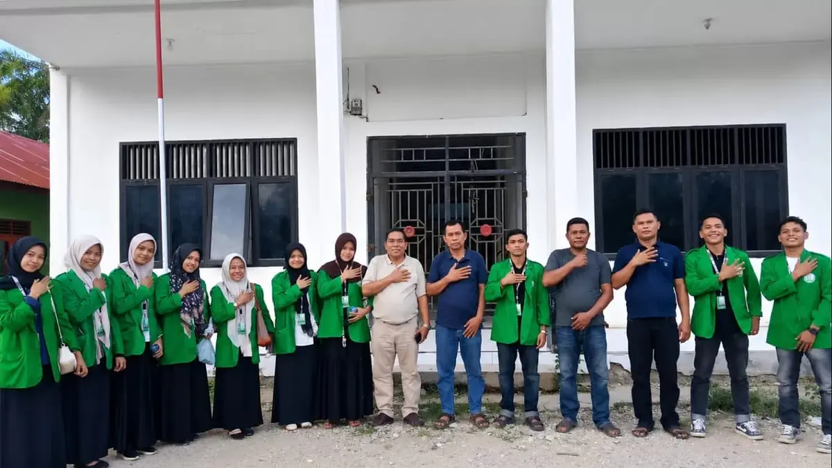SAMBUT: Pemdes Ganal Sambut Hangat Mahasiswa KKN STAIN Madina. (Dok: Pemdes Ganal)