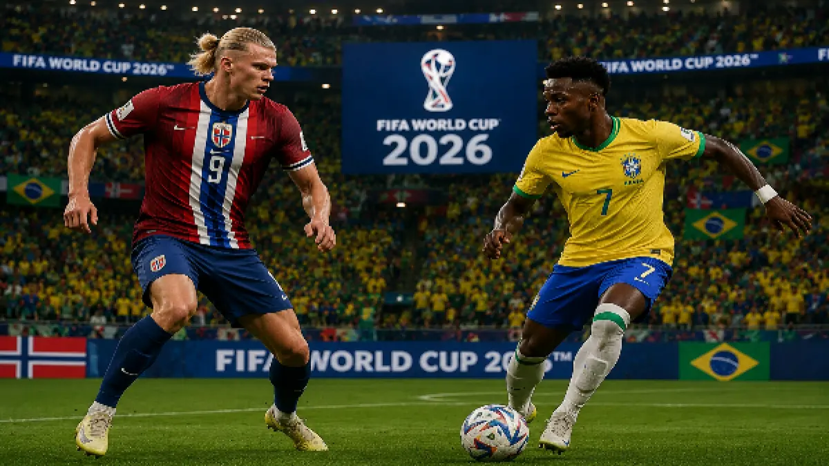 Haaland dan Odegaard siap menantang Selecao di 16 besar Piala Dunia 2026. (Gpt AI)