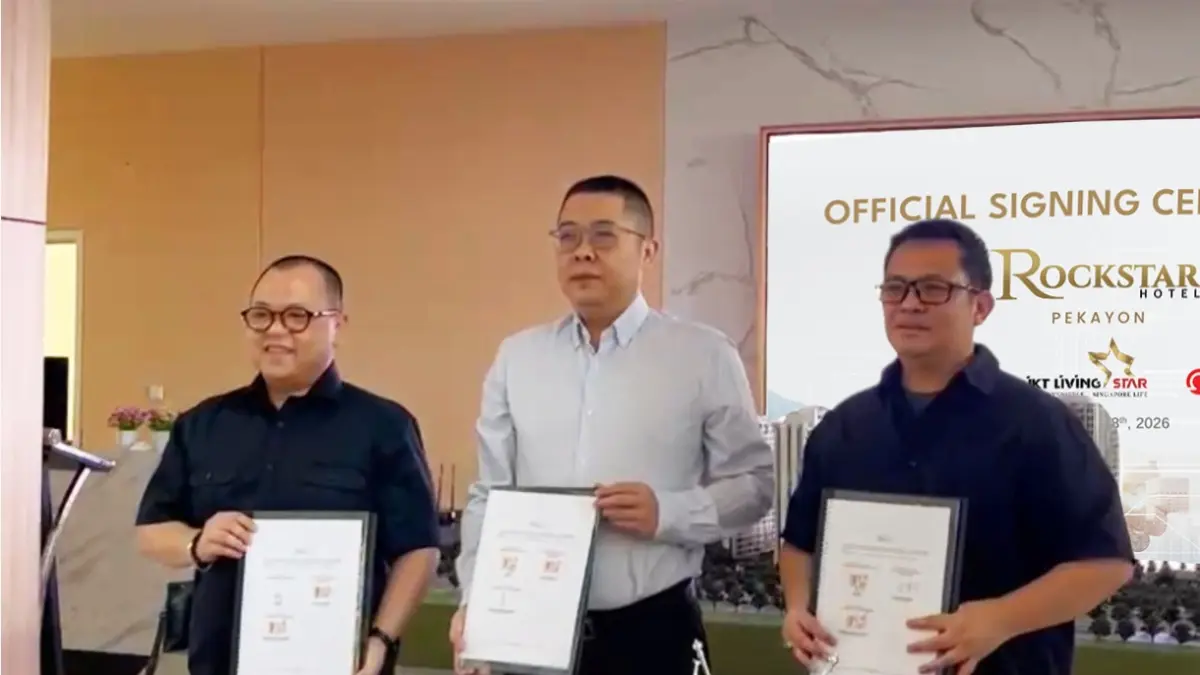 All Star Brand Management, Jakarta Living Star, dan Omega Hotel Management (OHM) secara resmi menjalin kerjasama strategis untuk pengembangan Rockstar Hotel Pekayon, sebuah hotel berkarakter lifestyle yang akan beroperasi di kawasan Pekayon, Jakarta Timur. (Foto : OHM)&nbsp;