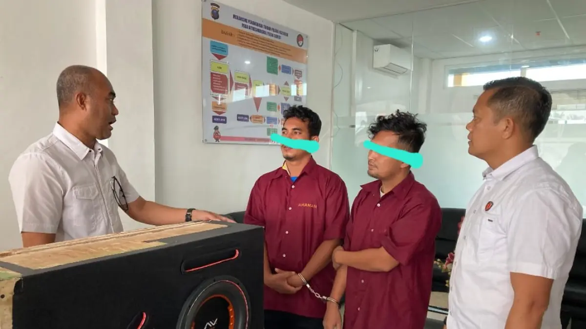 TANGKAP: Polda Sumut menangkap 2 pelaku pengedar narkoba di Jalan Lintas Sumatera, tepatnya di Labuhanbatu Utara. Keduanya warga Aceh. (Dok: Polda Sumut)