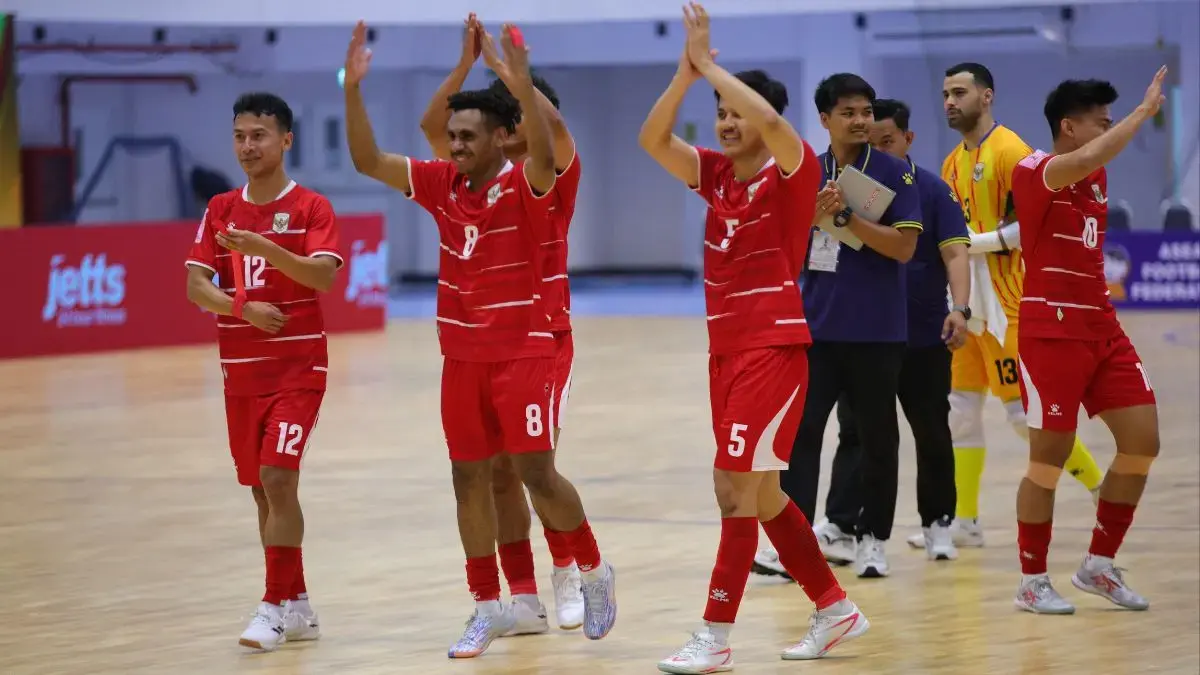 TIMNAS: Selebrasi pemain Timnas Futsal Indonesia usai memastikan tiket final ASEAN Futsal Championship 2026 di Bangkok. (Dok: FFI)
