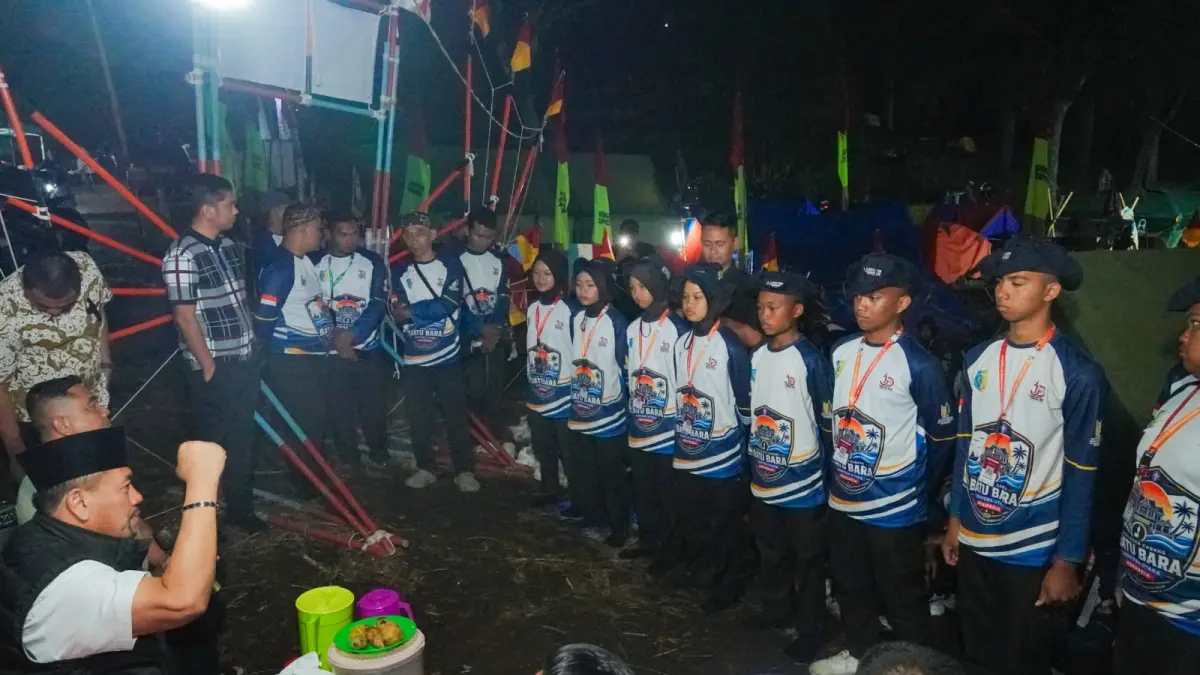 Bupati Batu Bara Dr. H. Baharuddin Siagian, S.H., M.Si., C.L.A., mengunjungi kontingen Kwartir Cabang (Kwarcab) Gerakan Pramuka Kabupaten Batu Bara yang tengah mengikuti Jambore Daerah (Jamda) Sumatera Utara XI di Bumi Perkemahan Sibolangit, Jumat (10/7/2026). (Komimfo.Batubara/Sumut Pos)