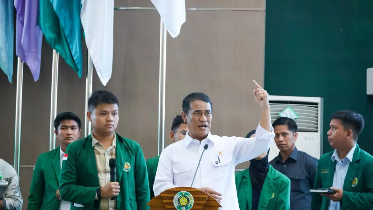 Mentan Andi Amran Sulaiman saat memberi kuliah umum di Universitas Sumatera Utara (USU), Rabu (15/7/2026). (Foto : Kementan)