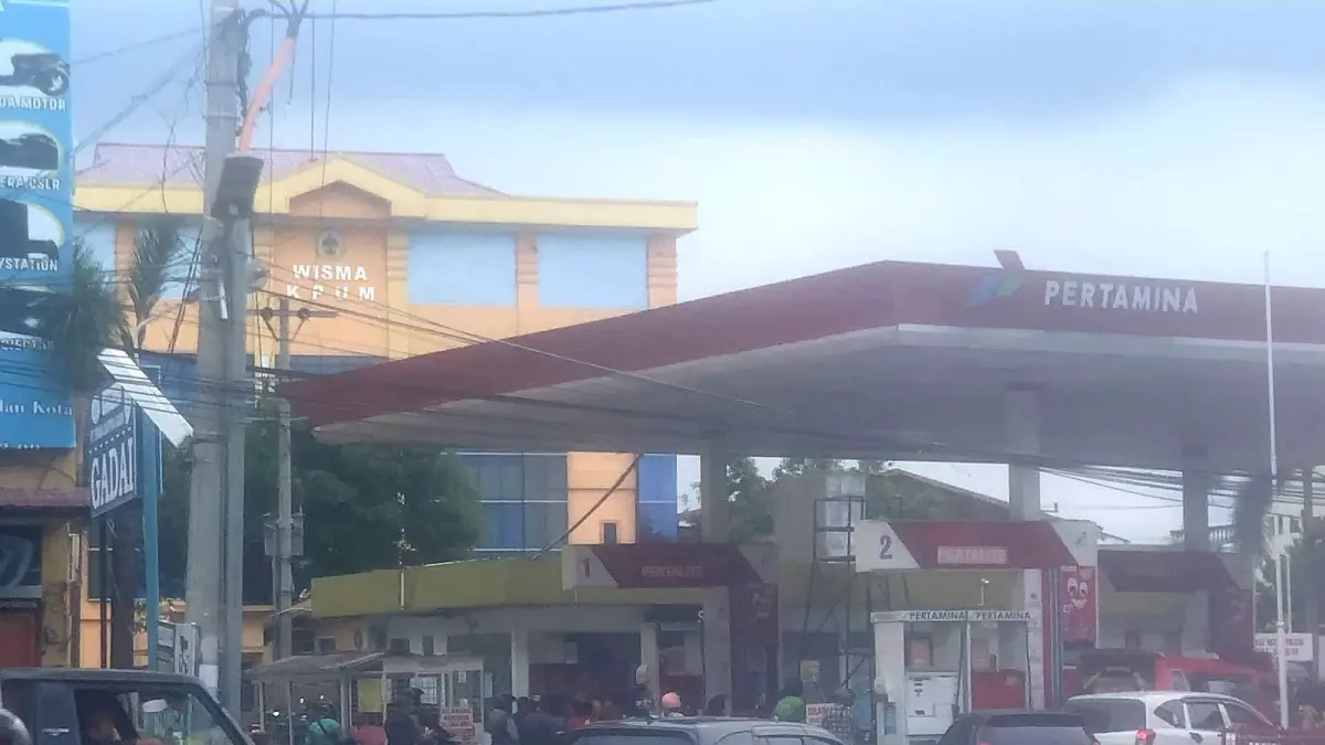 KOSONG: SPBU di Medan yang mengalami kekosongan BBM. (Dok: warga)