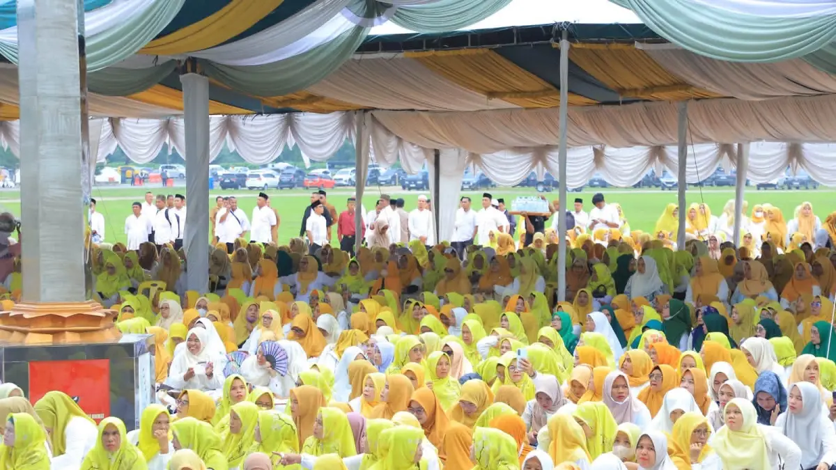 Masyarakat  Hadiri Tabligh Akbar Sambutan Hut Labura. (Kominfo Labura/Sumut Pos)