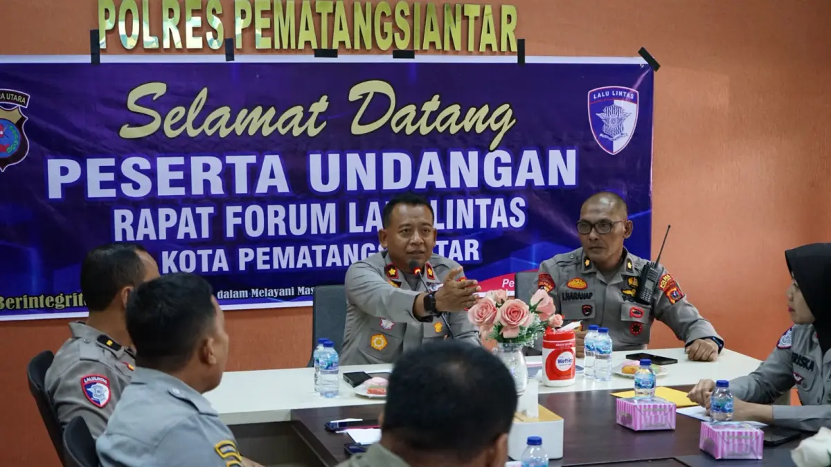 Suasana rapat koordinasi Pemko di Polres Pematangsiantar dalam rangka persiapan Sumatera Utara Rally 2026 FIA Asia Pacific Rally Championship. (Pra Evasi/Sumut Pos)