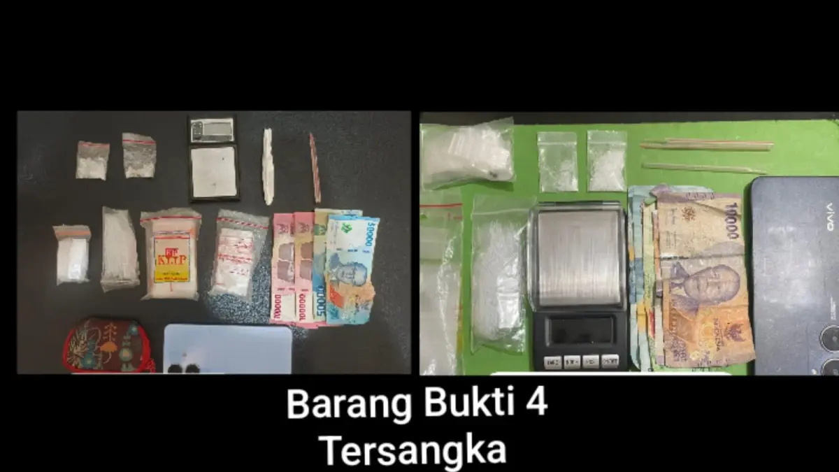 Barang bukti narkotika  jenis sabu yang diamankan Satresnarkoba Polres Batubara dari keempat tersangka. (Dok Humas Polres Batubara/Sumut Pos)