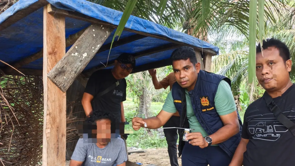 
Penindakan terhadap gubuk yang diduga barak narkoba di Padangtualang, Langkat. (Foto dari Satresnarkoba Polres Langkat/Sumut Pos)