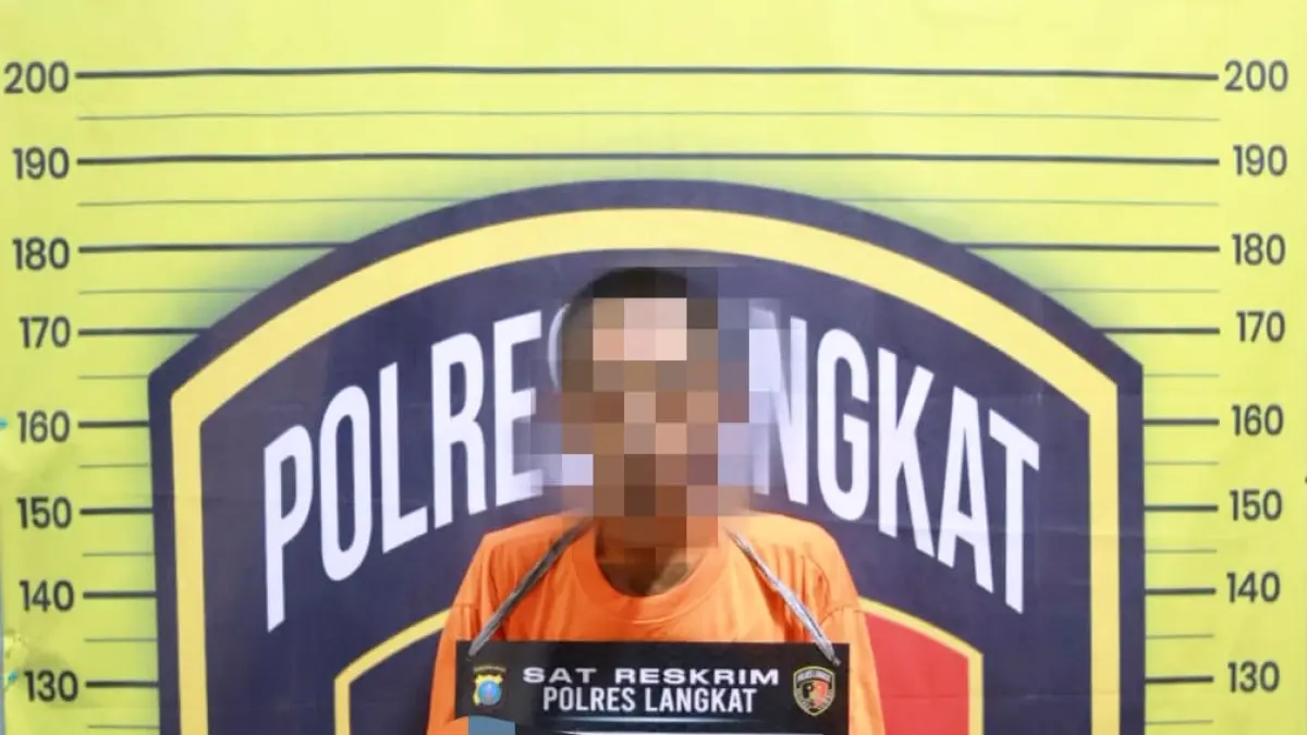 
Ayah diduga setubuhi anak sendiri hingga hamil ditahan Polres Langkat. (Foto dari Satreskrim Polres Langkat/Sumut Pos)