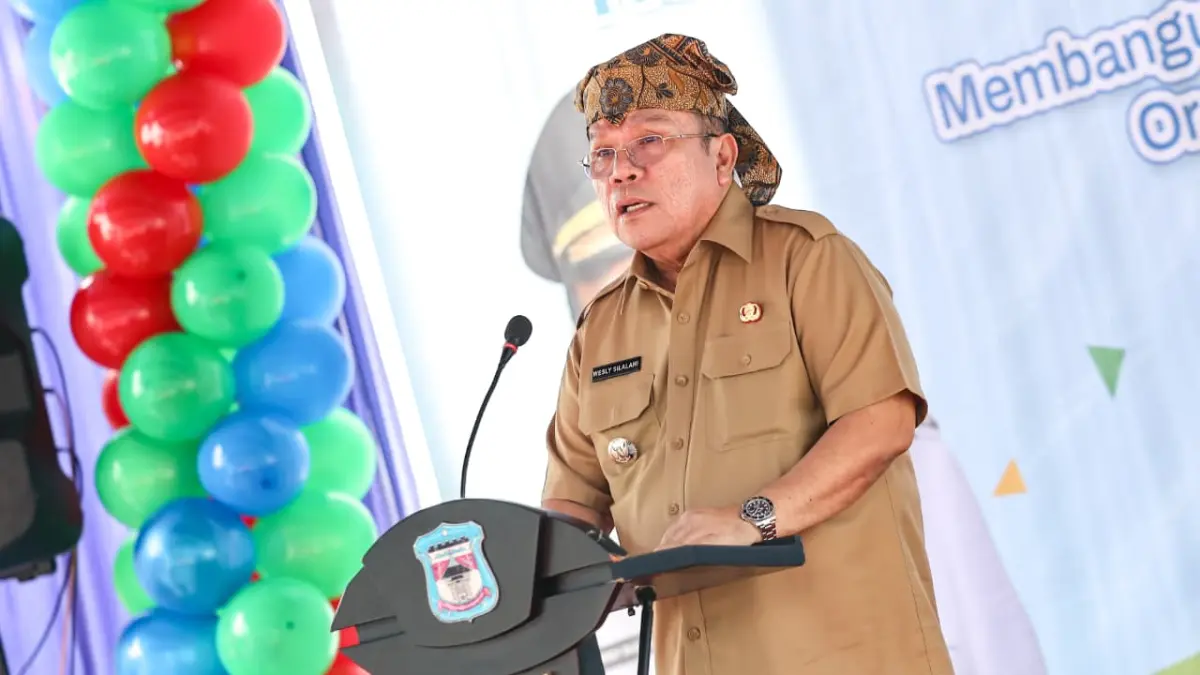 Wali Kota Pematangsiantar Wesly Silalahi saat menyampaikan sambutan. (Pra Evasi/Sumut Pos)