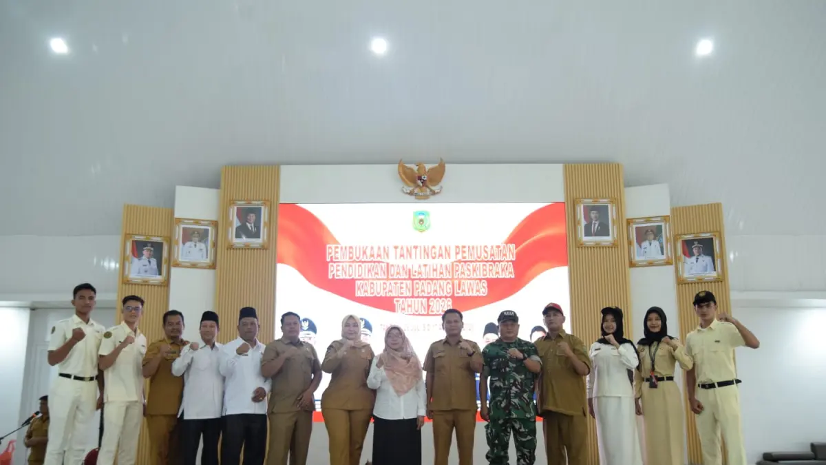 Pembukaan pemusatan pendidikan dan latihan Paskibraka Padang Lawas resmi dimulai, Selasa 28 Juli 2026. (Mitra Harahap/sumut Pos)