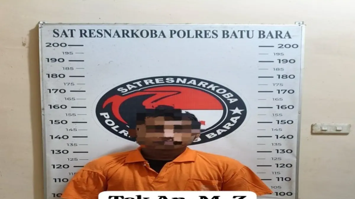 Tersangka Berinisial MZ dan Barang bukti Narkotika Jenis Sabu diamankan Satresnarkoba Batubara,
Selasa (28/7/2026). (Humas Polres Batubara/Sumut Pos)