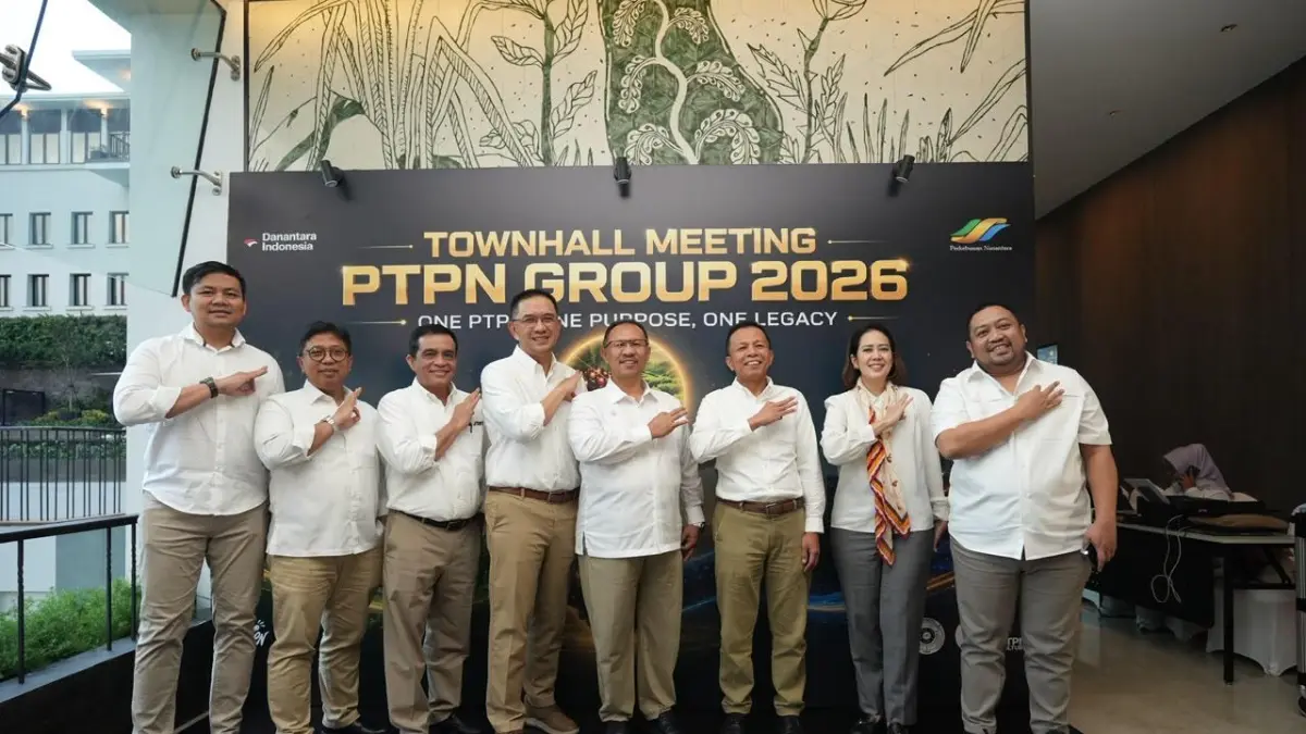 Foto bersama di sela-sela ajang Town Hall Meeting One PTPN Group 2026. (Dok: PTPN IV PalmCo)