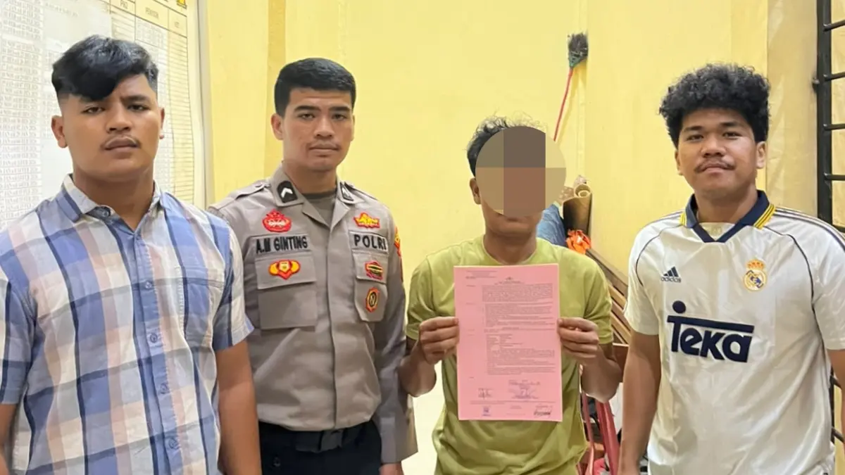 Polres Padang Lawas mengamankan seorang pencuri sawit. (Mitra Harahap/Sumut Pos)