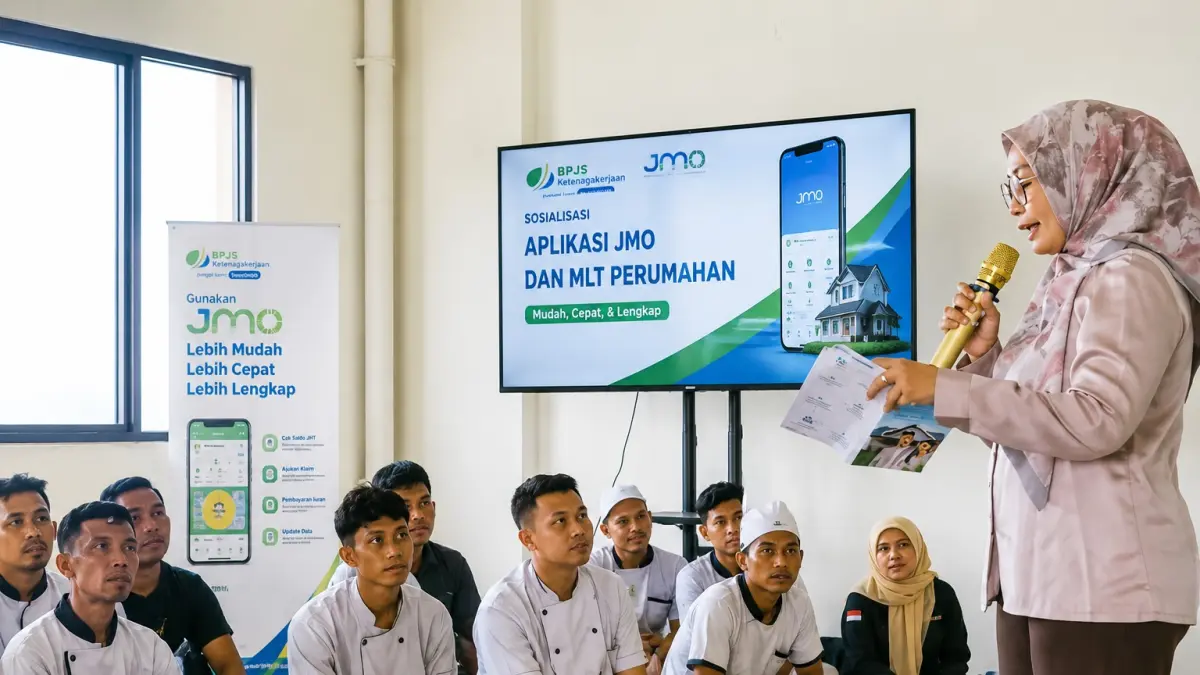 
Sosialisasi kepada peserta aktif dalam memanfaatkan Aplikasi JMO dan MLT Perumahan. (Humas BPJS Ketenagakerjaan Binjai/Sumut Pos)