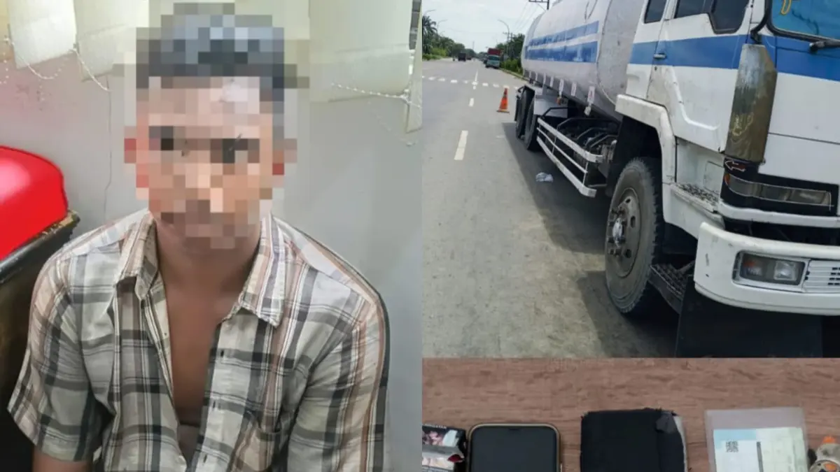 BUKTI: Terduga tersangka ZR beserta barang bukti yang diamankan satnarkoba Polres Sergai. (Dok: Polres Sergai)
